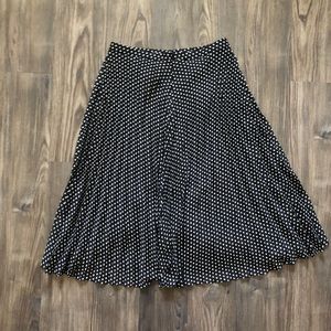 LOFT Skirts - Black and White Polka Dot Pleated Skirt LOFT Skirts - Black and White Polka Dot Pleated Skirt